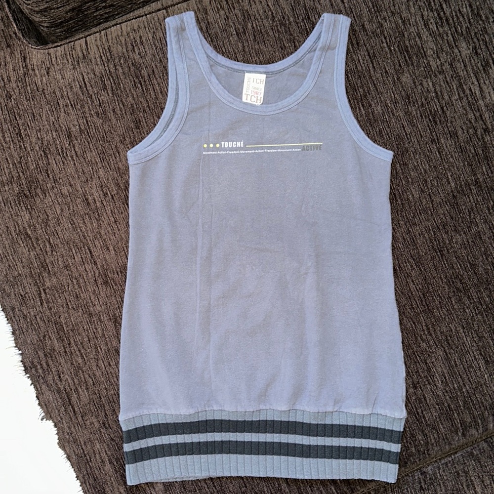 Touché Gray Navy Active Tank Top